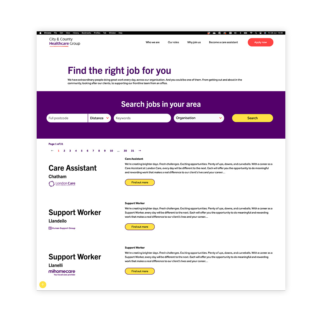 CCH Website available roles